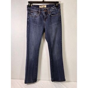 Manhattan Blues Womens Embroidered Pocket Bootcut‎ Jeans Blue Size 4 Distressed